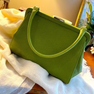 Green leather vintage styled purse
